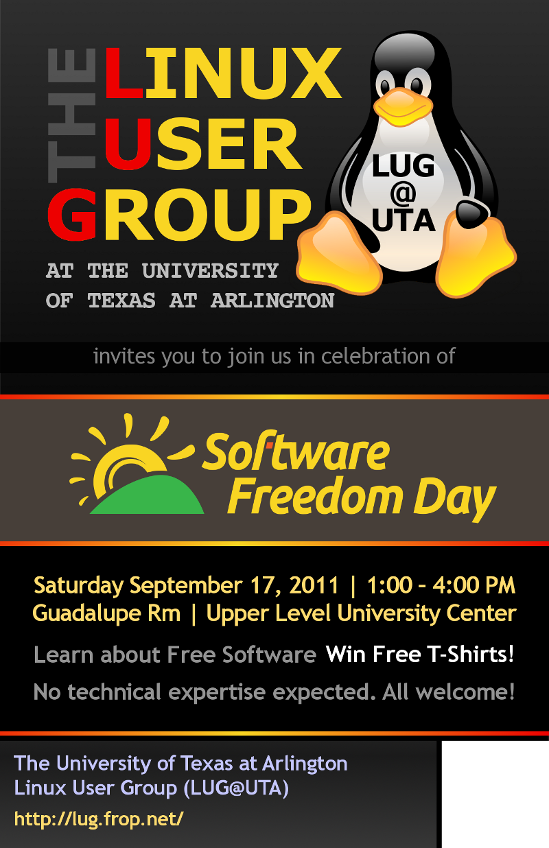 UTA Linux User Group poster.
