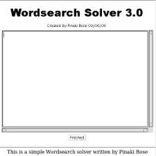 Snapshot of wordsearch program.